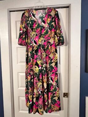 Jude Connally Jungle Floral Sand Jordana Jude Cloth Dress